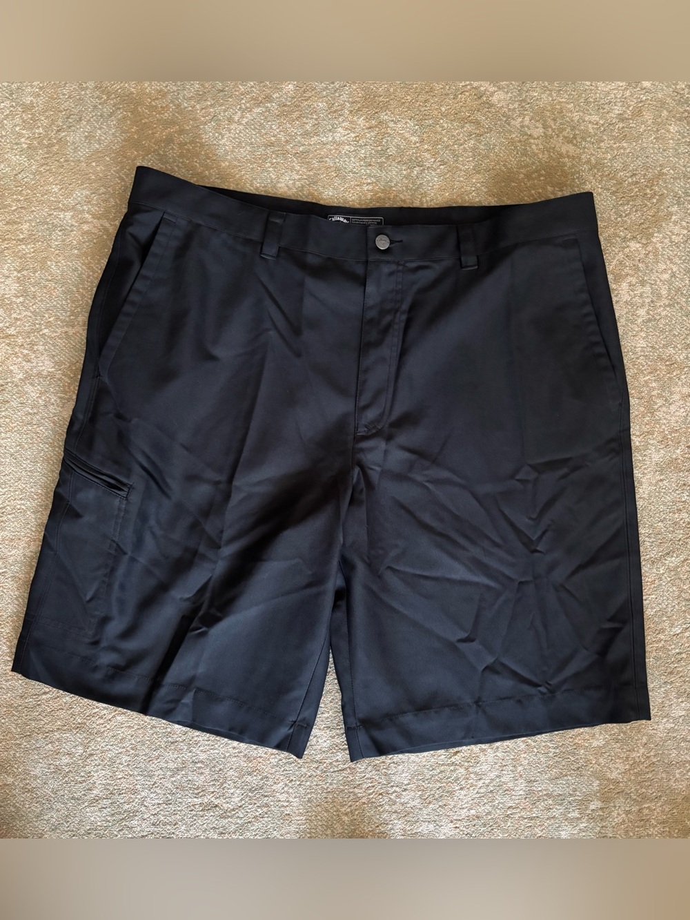 Callaway Mens Golf Shorts 36 Black 10” Inseam Performance Flat Front Polyester